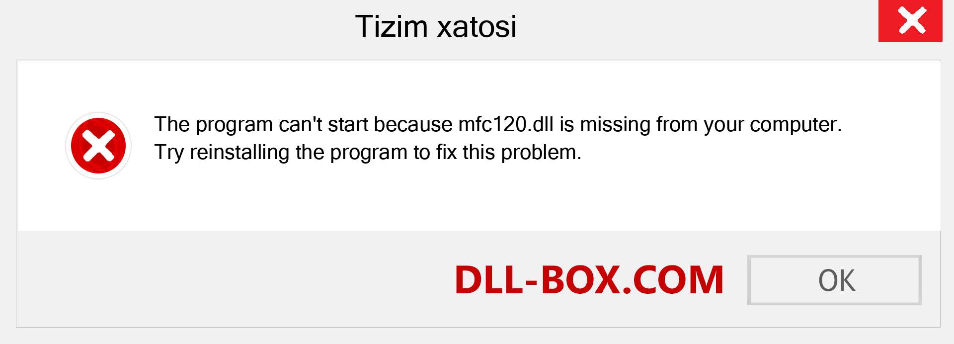 mfc120.dll fayli yo'qolganmi?. Windows 7, 8, 10 uchun yuklab olish - Windowsda mfc120 dll etishmayotgan xatoni tuzating, rasmlar, rasmlar